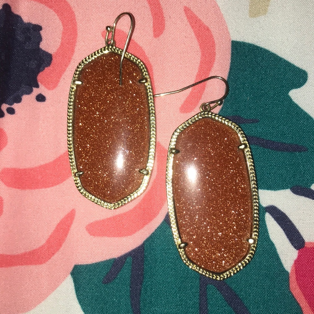 Kendra Scott Sparkly Brown Earrings